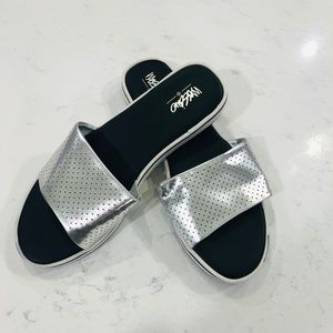 Mossimo silver Slide sandals.